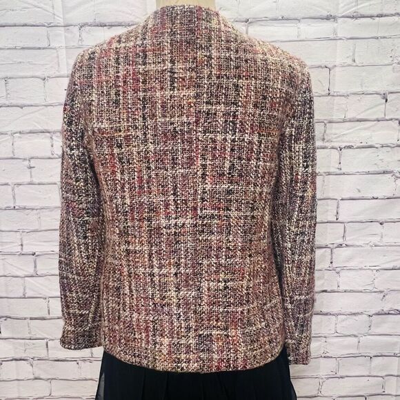 Appleseed's Womens Multicolor Full Zip Wool Blend Tweed Blazer Jacket Size 14 - Picture 2 of 6